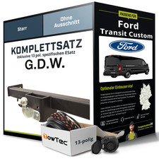 Anhängerkupplung starr für FORD Transit Custom +E-Satz (AHK+ES) KIT NEU ABE