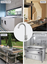 Cold Water Only Faucet SUS304 Stainless Steel Faucet for Kitchen Sink