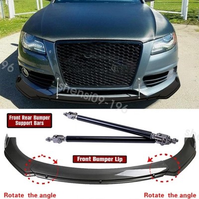 Front Bumper Lip Carbon Style Strut Rods for Audi A3 A4 B7 B8 B9 A5 A6 C7 S3
