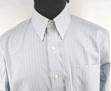 Lauren Ralph Lauren Classic Fit Non-Iron Stripe Dress Shirt 16.5 32/33 blue/tan