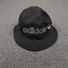 Adidas Hat Bucket Fitted Mens One Size Black Trefoil Logo Twill Casual Sports