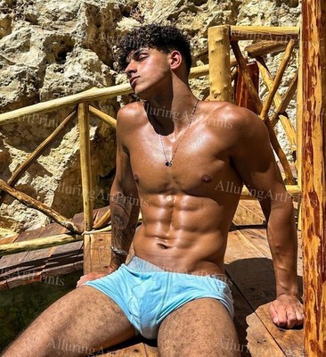 Male Model Photo Print Muscular Handsome Jock Shirtless Hunk Abs -XX98
