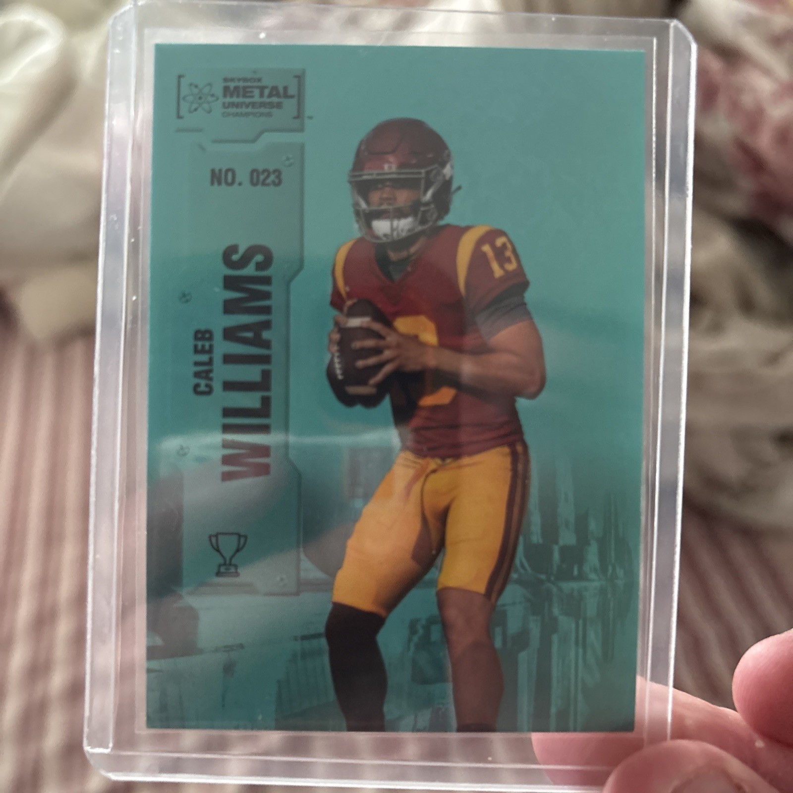 2022 Skybox Metal Universe Champions Caleb Williams Aqua #023 Rookie RC USC 🔥🔥