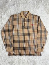 Vintage 1990s Burberrys Long Sleeve Polo Shirt with Equestrian Logo  Nova Check