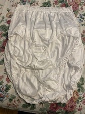 Vtg Lot Of 5 Hanes Her Way Nylon Granny Panties With Lace Elastic Waist.size 10