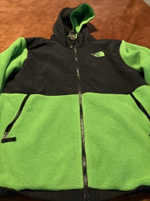 The North Face Hooded Zip-Up Jacket Neon Green/Black Youth XL