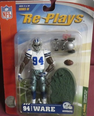 DeMARCUS WARE, AUTOGRAPHED, DALLAS COWBOYS,  2006 NFL REPLAYS FIGURE