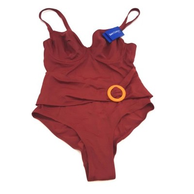 Sans Complexe Damen Elevated Basics Einteiliger Badeanzug Bügel Granatapfel 80D