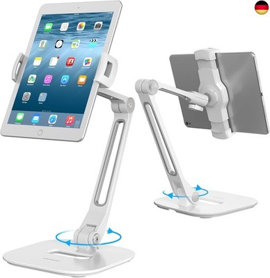 AboveTEK Long Arm Aluminium Tablet Ständer, Klapp Tablet Ständer mit 360 ° Sw