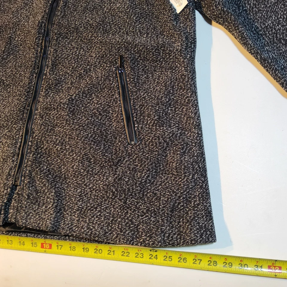 Yoki Poliéster Lana Cinturón Abrigo Mujer 1XL Gris Imitación Piel Capucha Otoño Invierno Cremallera Foto 2 de 4