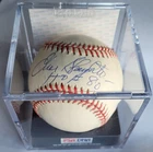Enos Slaughter Signed American League Baseball " HOF 80 " Inscribed PSA / DNA