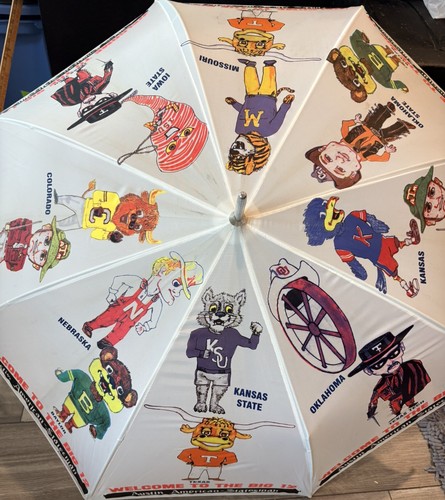 Vtg 90s Austin American Statesman  Big 12 College Mascots Color  Umbrella