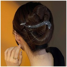 Big Rhinestone Hair Clips Crystal Banana Hair Clip Black Cz Hair Barrette Cli...