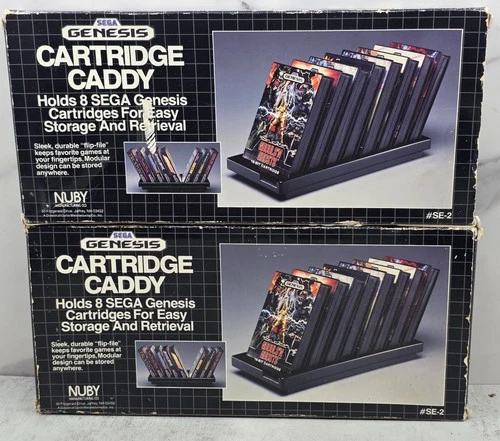 Lot of Two (2) Vintage Nuby Sega Genesis 8-Cartridge Caddies New Old Stock