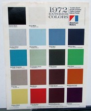 1972 Amc Exterior Colors Gremlin Hornet Matador Javelin Ambassador Sales Sheet