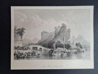 Antiker Druck von 1843 - Pass of Yang Chow - Yangzhou - Jangtse - China - Allom