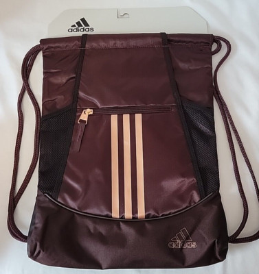 Adidas Alliance II Sackpack Shadow Brown Rose Gold Bag Backpack Gym Travel