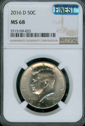 2016 D KENNEDY HALF NGC MS68 MAC MIGLIOR REGISTRO MAC IMMACOLATO. - Foto 1 di 2