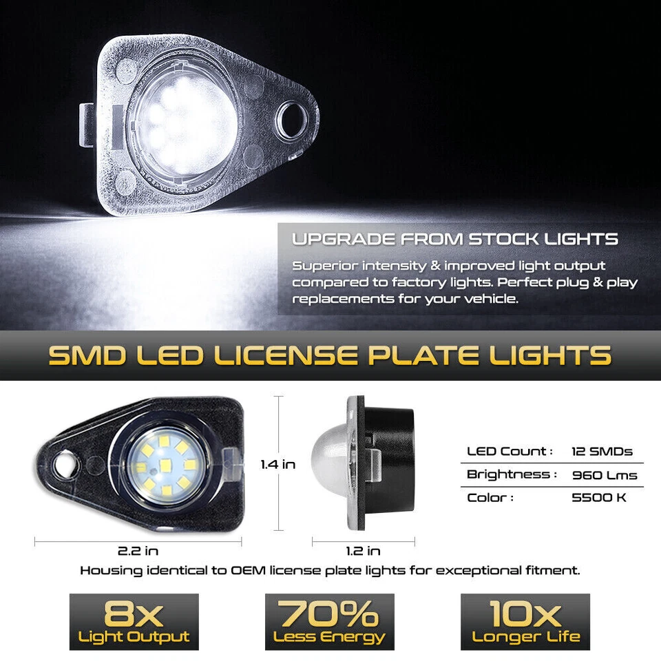 Luzes traseiras de placa de licença LED completo para Ford Expedition Freestar Taurus Navigator - Imagem 3 de 4