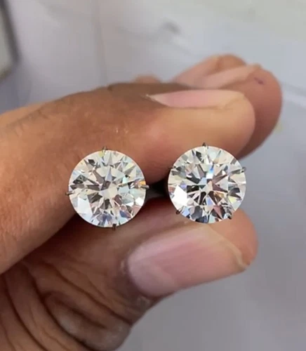 Loose CVD Lab-Grown Diamond 4 Ct Pair Of Round Color D , Clarity IF , Certified