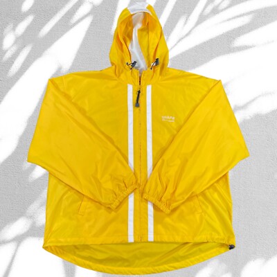 Vintage 90s Chaps Ralph Lauren Anorak Rain Jacket XL Yellow Hooded 