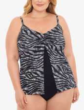 Swim Solutions Women Plus Flyaway Tummy-Control One-Piece Swimsuit Size 18W 3099