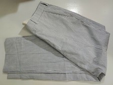 Men Brooks Brothers Fitzgerald Seesucker blue white stripe dress pant 36x32 MINT
