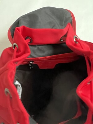 V 1969 Italia Bright Red Fabric Studded Backpack Bag NWT  display picture 2