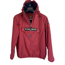 Napapijri anorak rainforest giubbotto 12 anni con tascone pocket rosso