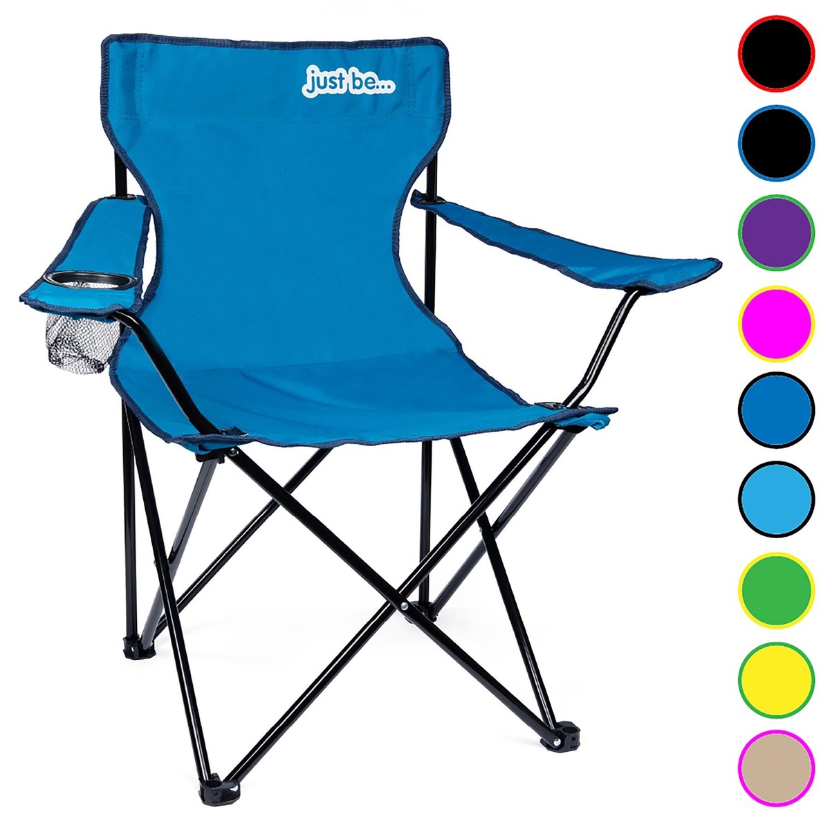 Folding Camping Chair Festival Garden Foldable Seat Deck Royal Blue just 