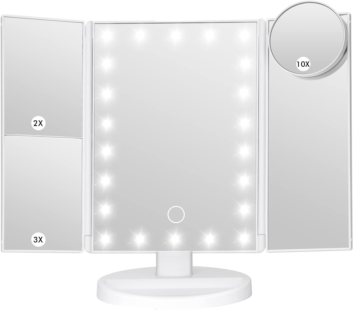 Lighted Makeup Mirror with Adjustable Brightness for Bathroom Vanity  -image