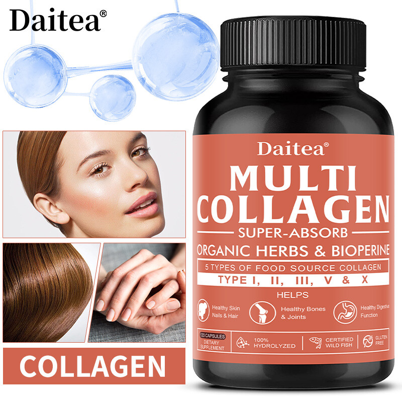 Multi Collagen I II III V X 2000mg - Skin Hair & Joint Health Capsules