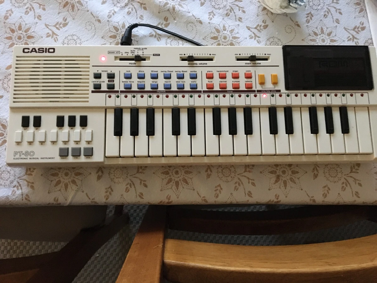 Vintage Casio PT 80 Electronic Keyboard 80s Mini Portable
