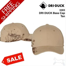 🔥 DRI DUCK Men Bass Cap Hat six-panel, mid-profile chino twill 3303 Tan