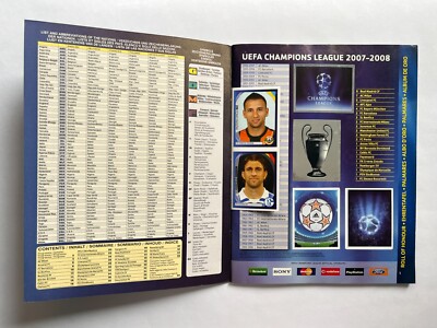 2007-08 UEFA CHAMPIONS LEAGUE PANINI Sticker Album 100% Complete