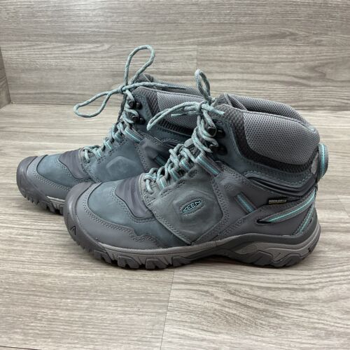 Keen Ridge Flex Mid Boots Womens Sz 9.5 Waterproof Hiking Grey Boot NEW (KZ5) - Picture 2 of 6