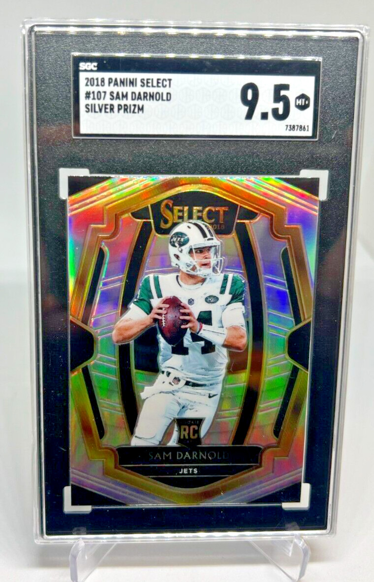 SGC 9.5 - 2018 Panini Select SAM DARNOLD RC Silver Prizm #107 Jets