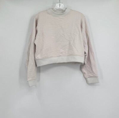 Acne Studios Womens White Side Zip Crop Bird U Fleece Sweatshirt Sz XS