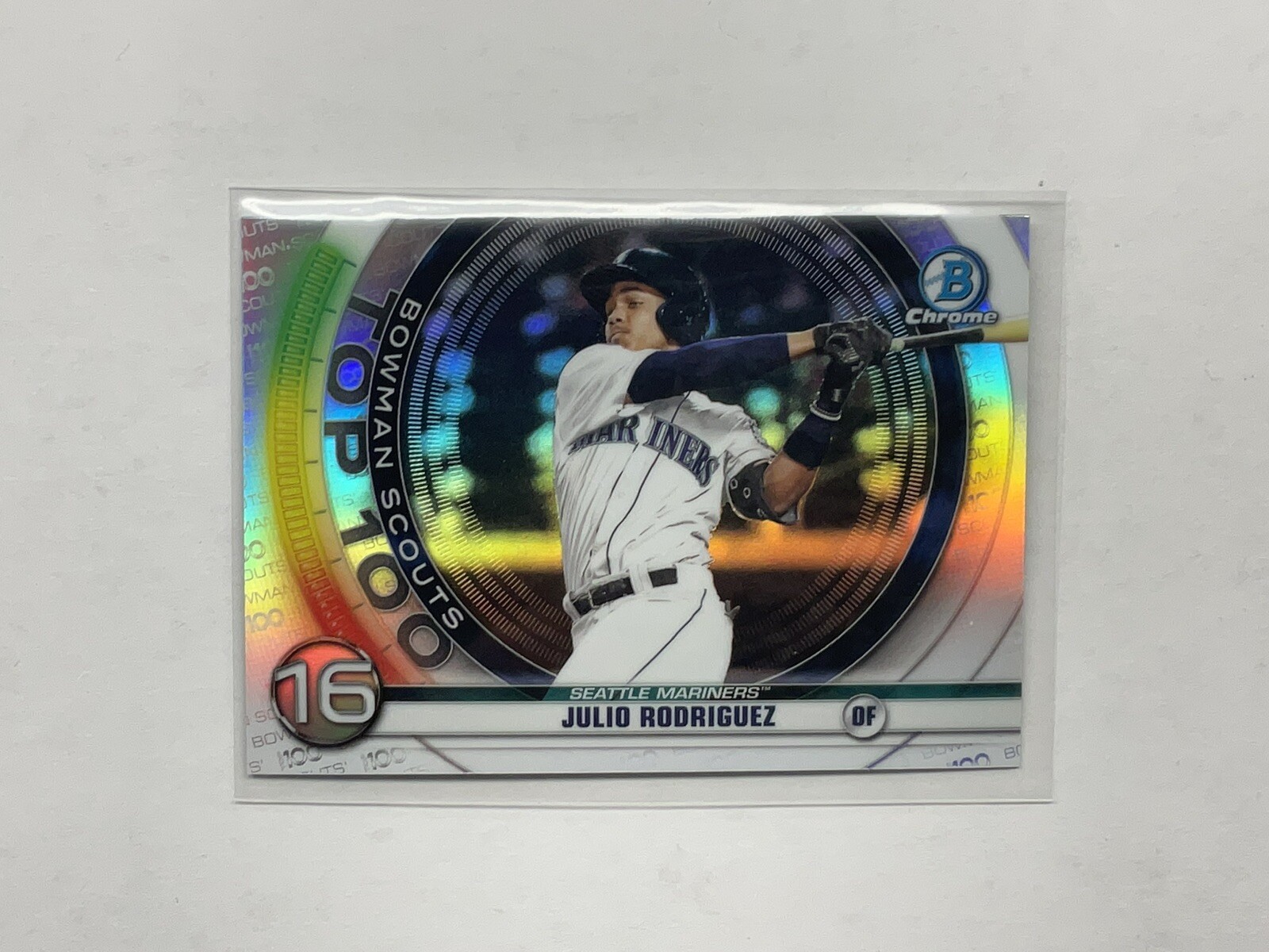 2020 Bowman Chrome Julio Rodriguez Scouts' Top 100 Refractor Mariners RC