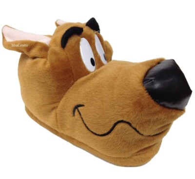 Shuby Doo Neuheit brauner Hund drinnen lustiges Geschenk Hausschuhe Erwachsene Kinder