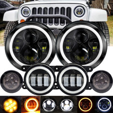 For Jeep Wrangler Jk Jku 2007-2018 Combo 7 Led Headlights Turn Fog Lights Kits