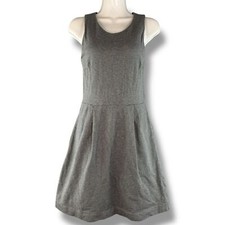 Madewell Verse Dress Women's XS Gray Ponte Sleeveless Midi Flare Fit Preppy