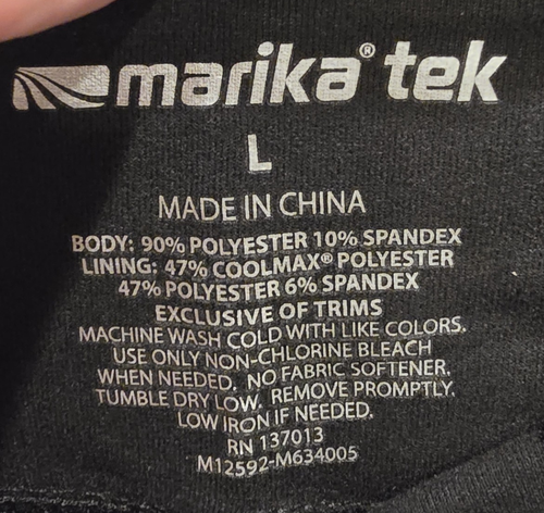 NWT Marika Tek Framed Leggings W/Sanded Dry-Wik Black Large - 第 7/7 張圖片