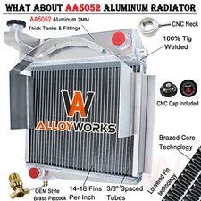 3Row Aluminum Radiator For 1960-1967 61 Austin Healey Sprite-AH MG Midget-MG MT
