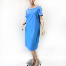 Talbots Plus Blue 100% Cotton Short Sleeve Boat Neck Dress 0X Petite