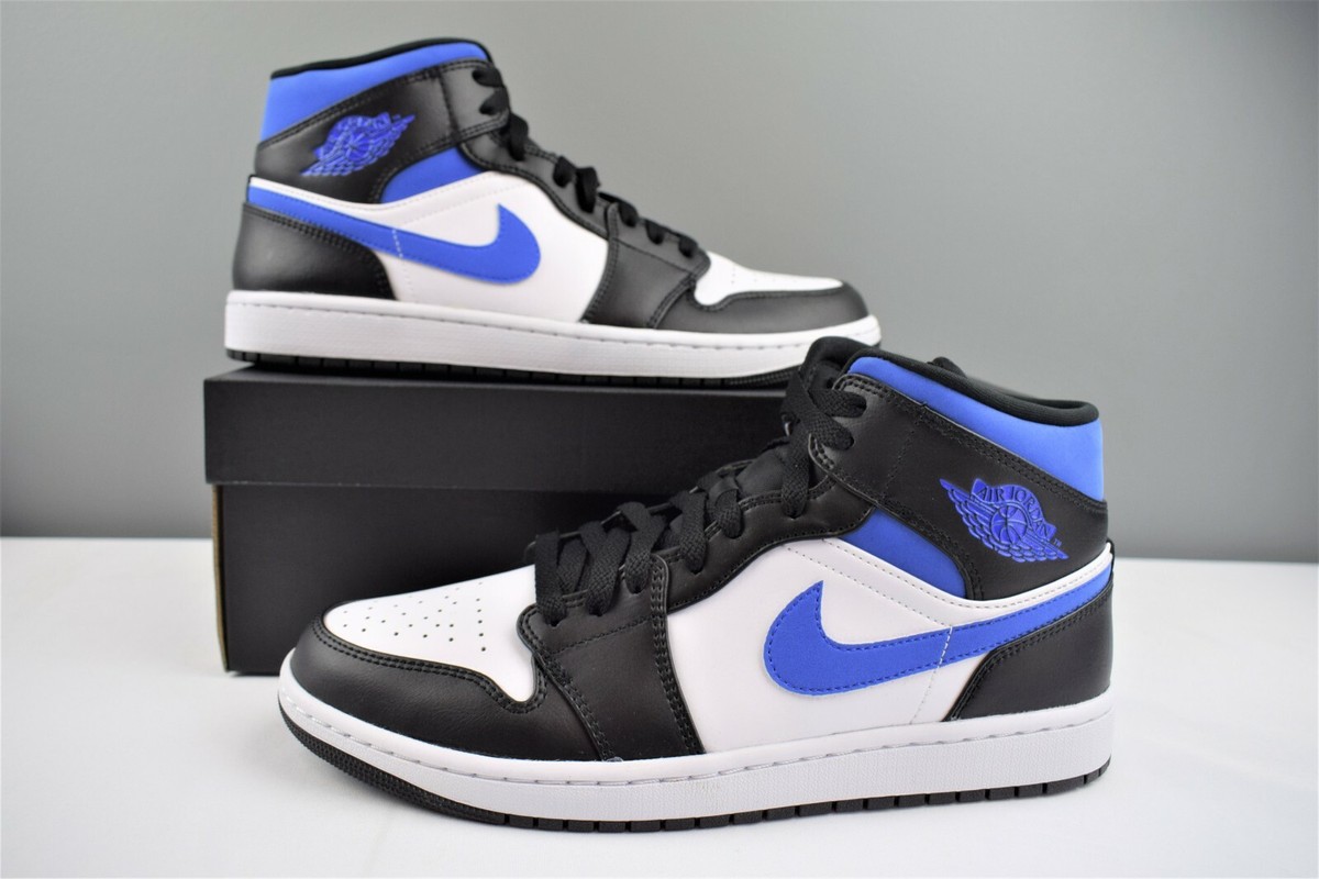 Nike Air Jordan 1 Mid 青/白/黒 Nike Air Jordan 1 Retro Mid Racer Blue Black White 2.0 UK 6