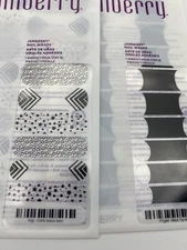 Jamberry Black Tip Mid Full Sheet Nail Wraps French, Celeb Status Hearts Stars