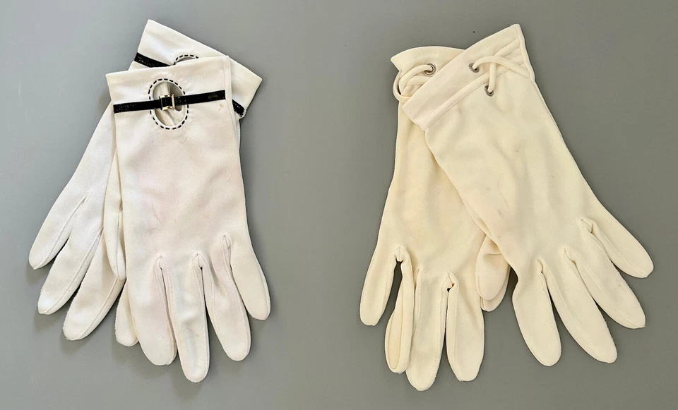 De Colección Lote de 9 Guantes de Iglesia de Ópera Vestido Elegante Tela Blanco Negro Azul Marino Largos Cortos Foto 2 de 4