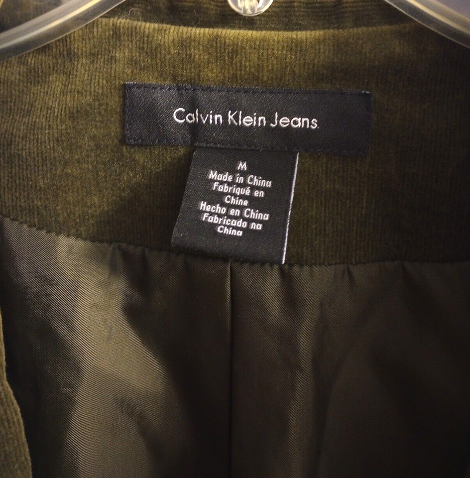 WOMEN'S CALVIN KLEIN JEANS OLIVE GREEN CORDUROY BLAZER SIZE MEDIUM eBay