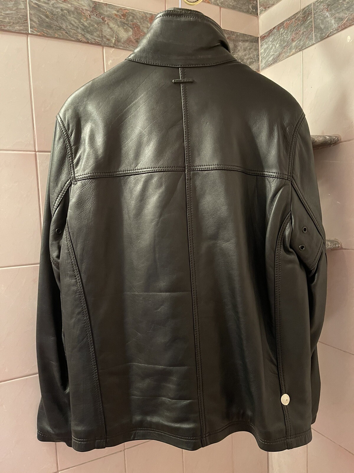 Mens Leather Jacket (ANDREW) MARC NEW YORK Lambskin Leather Dark Brown Small NWT image 2